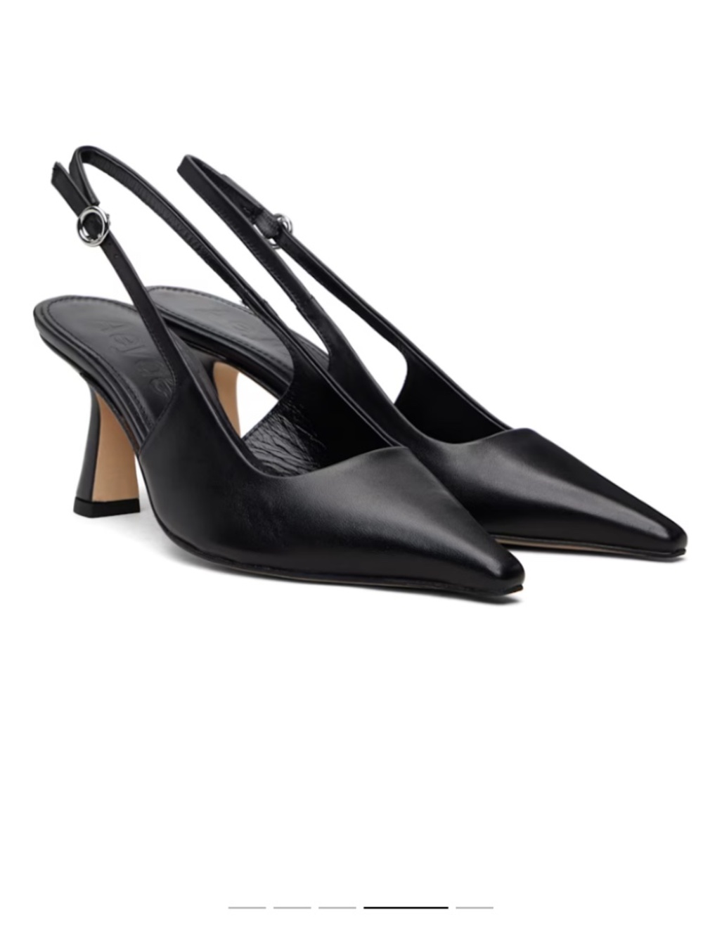 AEYDE Black Fernanda Slingback Heels